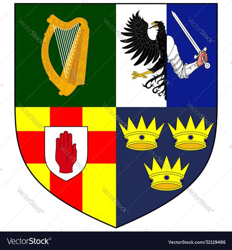 Coat Arms Four Provinces Ireland Royalty Free Vector Image