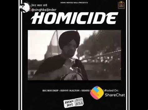 Sidhu Moose Wala Song Homicide Youtube