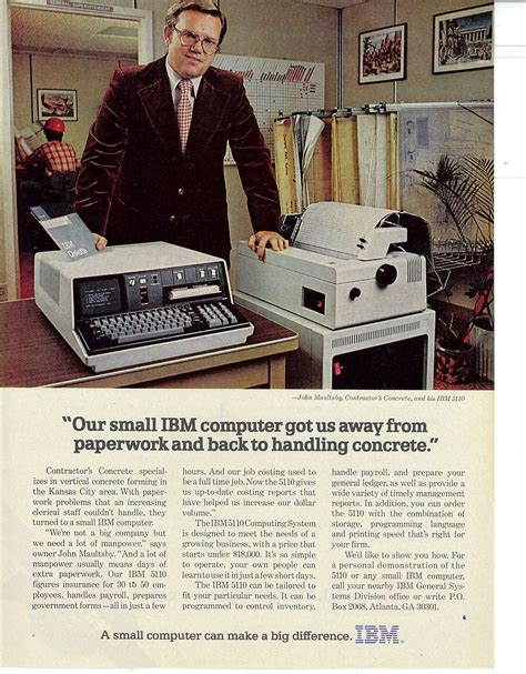 Ibm Vintage 1978 Contractors Concrete Print Ad Ibm Print Ads