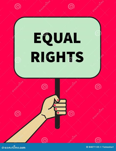Banner Of Equal Rights Stock Vector Illustration Of Protester 84871135