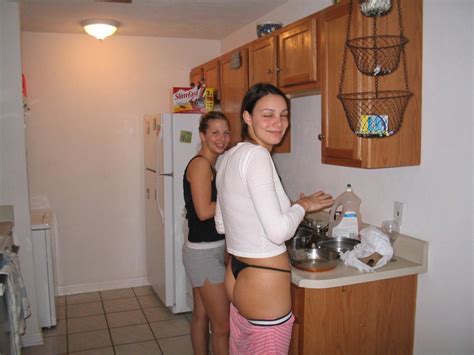 In The Kitchen With Her Pants Down Porn Pic