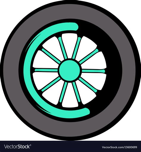 Car Wheel Icon Icon Cartoon Royalty Free Vector Image