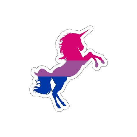Bisexual Pride Flag Unicorn LGBTQ Pride Kiss Cut Stickers Etsy