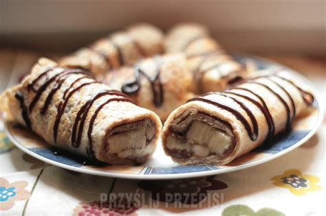 Ciasto Francuskie Z Bananem I Nutella - Razowe naleśniki z bananami, nutellą i masłem orzechowym