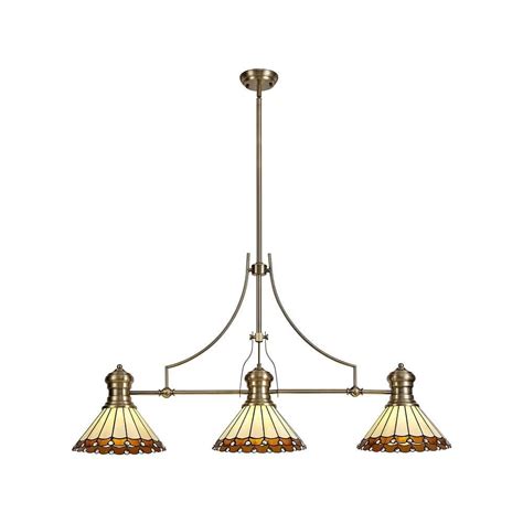 Cg2006 Discovery Ria 3 Light Linear Ceiling Pendant In Antique Brass
