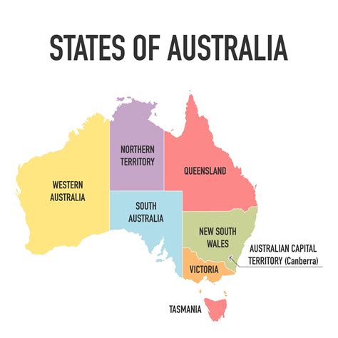 Map Of Australia And Flag Australia Cities States And Outline Map