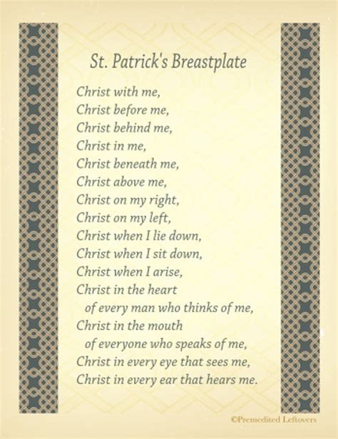 St Patricks Breastplate And Printables Of St Patricks Prayer