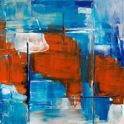 Free Images Blue Modern Art Painting Watercolor Paint Orange