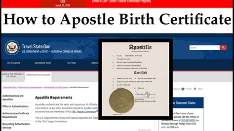 How To Apostille Birth Certificate From Usa Youtube
