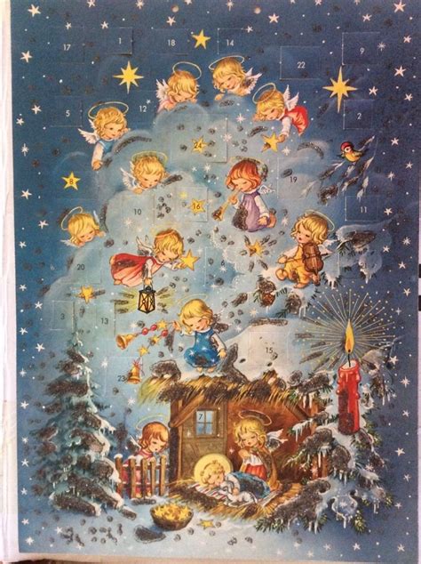 Vintage West Western Germany Paper Advent Calendar Christmas Tree