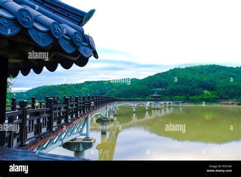 Wolyeonggyo Wooden Bridge At Andong City South Korea Stock Photo Alamy