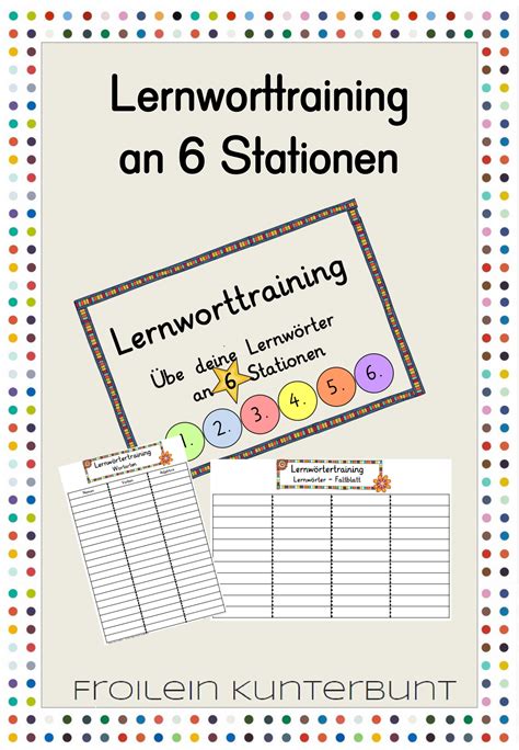 Lernworttraining An 6 Stationen Unterrichtsmaterial Im Fach Deutsch Wort Deutsch Unterricht