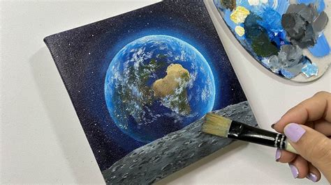 Planet Earth Painting Acrylic Painting Tutorial For Beginnersstep By