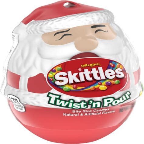 Skittles Original Twist N Pour Santa Christmas Candy Stocking Stuffers