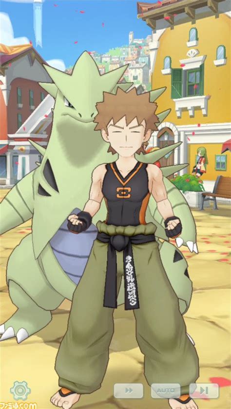 Official Screenshot Of Brock In His Sygna Suit With Tyranitar As His