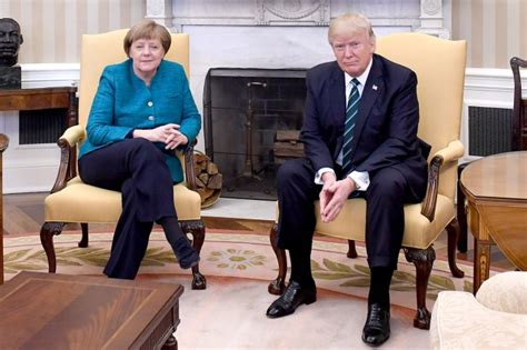 Angela Merkels Epic Eye Roll When Donald Trump Refused To Shake Her