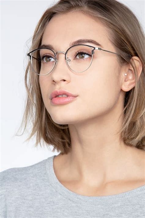 Jive Round Black And Silver Frame Glasses For Women Eyebuydirect