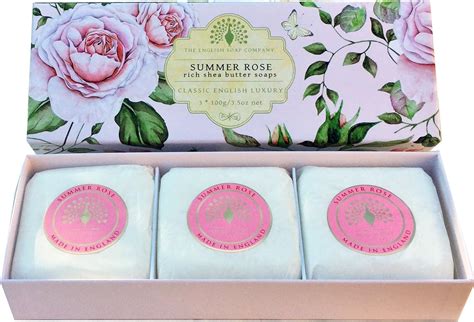 The English Soap Company Summer Rose Gift Boxed Hand Soaps