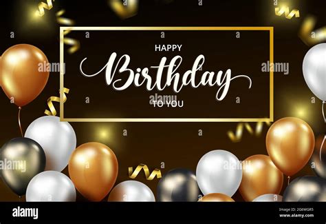 Birthday Balloons Vector Template Design Happy Birthday To You Text In