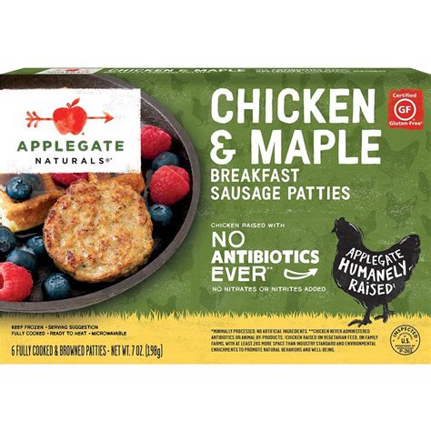 Fe Iron Core Applegate Chicken Maple Breakfast Sausage Patties Oz