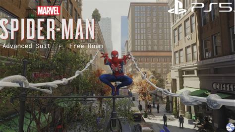 Spider Man Ps Free Roam Advanced Suit Fidelity Mode Hdr Youtube