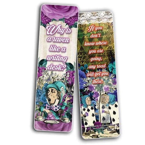 alice in wonderland bookmarks series 2 awesome book page marker clip creanoso