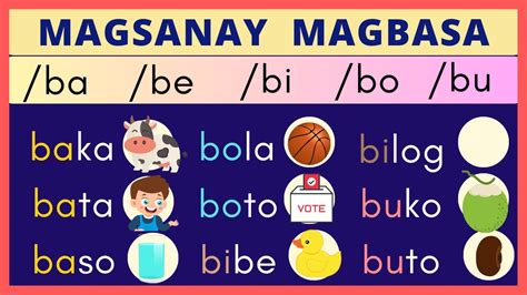 Magsanay Magbasa Aralin 2 Ba Be Bi Bo Bu Beginners And Primary