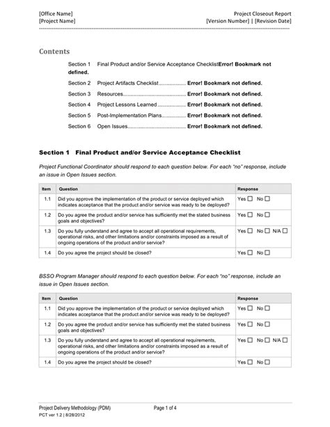 Project Closeout Report Template In Word And Pdf Formats Page 4 Of 7