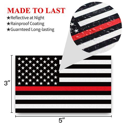Thin Red Line Flag Decal 5x3 Inch Anley Flags