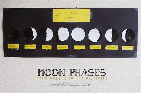 99 Creative Moon Projects Printable Moon Phase Craft Activity Moon
