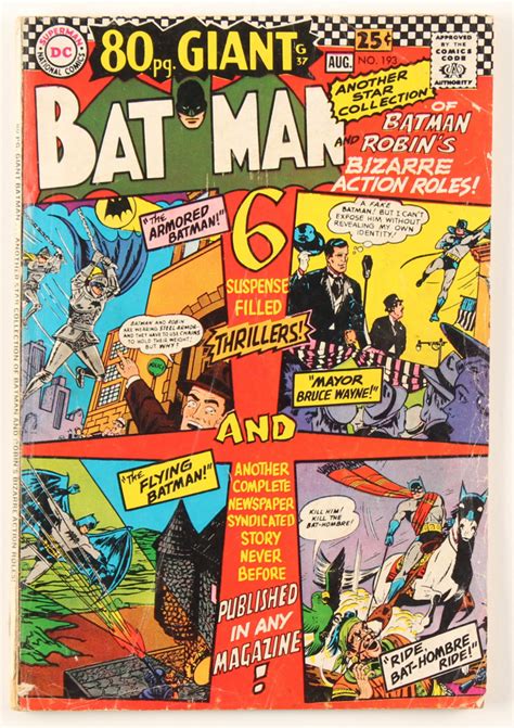 Vintage 1967 Batman Issue 193 Dc Comic Book Pristine Auction