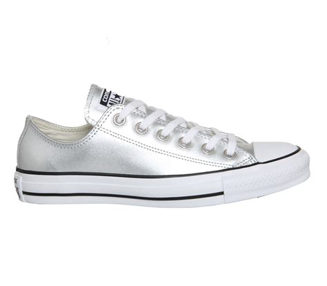 Converse All Star Low Leather Silver Metallic Unisex Sports