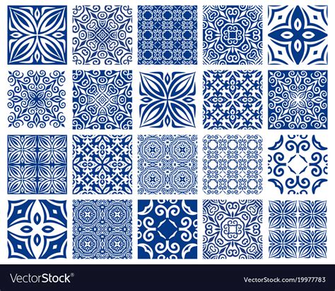 Tiles Patterns Set Royalty Free Vector Image Vectorstock