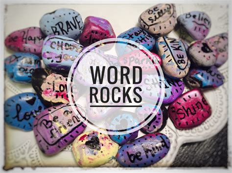 Inspirational Word Rocks Glitter On A Dime
