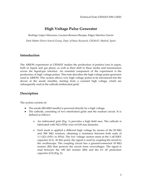 High Voltage Pulse Generator