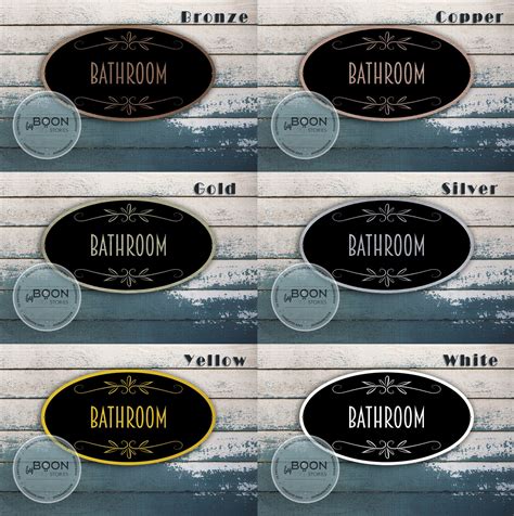 Custom Bathroom Text Sign Bathroom Oval Sign Custom Text Etsy