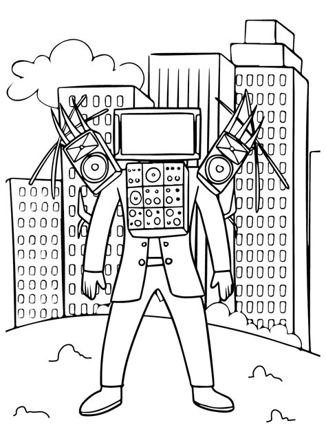 Titan Tv Man Coloring Page Free Printable Coloring Pages