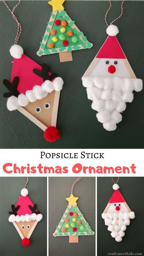 Popsicle Stick Christmas Ornament Crafts For Kids Crafts Meet Kids