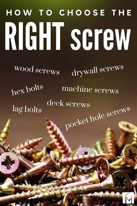 If Youre A Beginner Diyer Finding The Right Screw For Your Diy