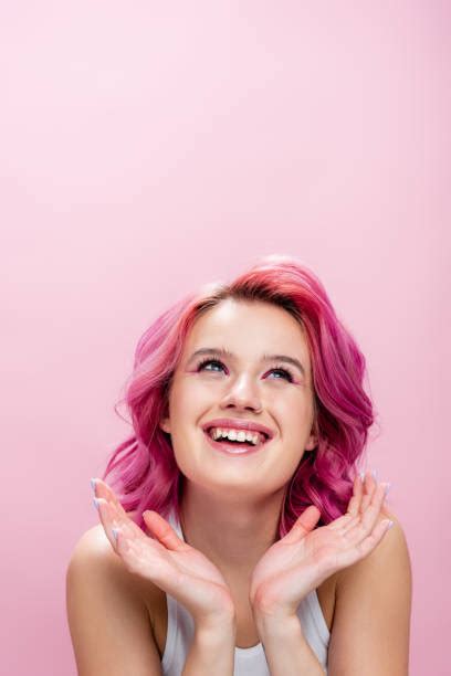 1800 Woman Pink Hair Studio Stock Photos Pictures And Royalty Free