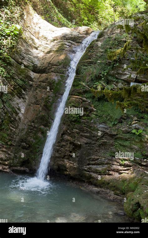 Cool Waterfall Sochi National Park Krasnodar Region Russia Stock