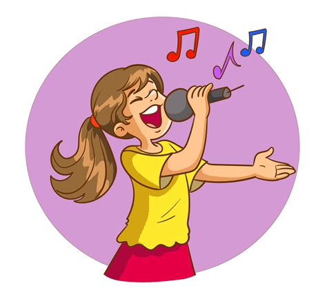 Happy Cute Kid Girl Sing With Smile 12576662 Vector Art At Vecteezy