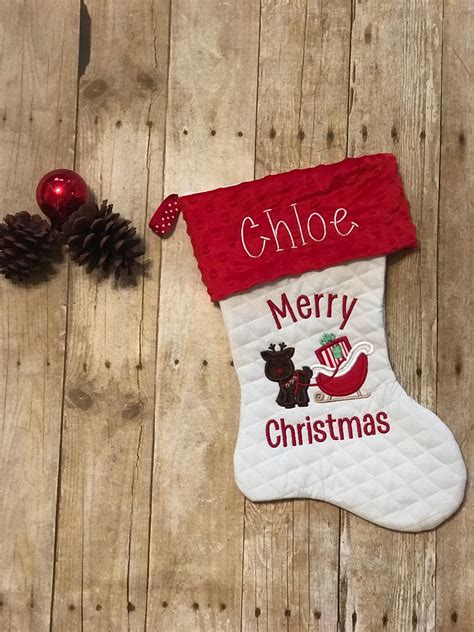 Monogrammed Christmas Stocking Name On Stocking Personalized Etsy