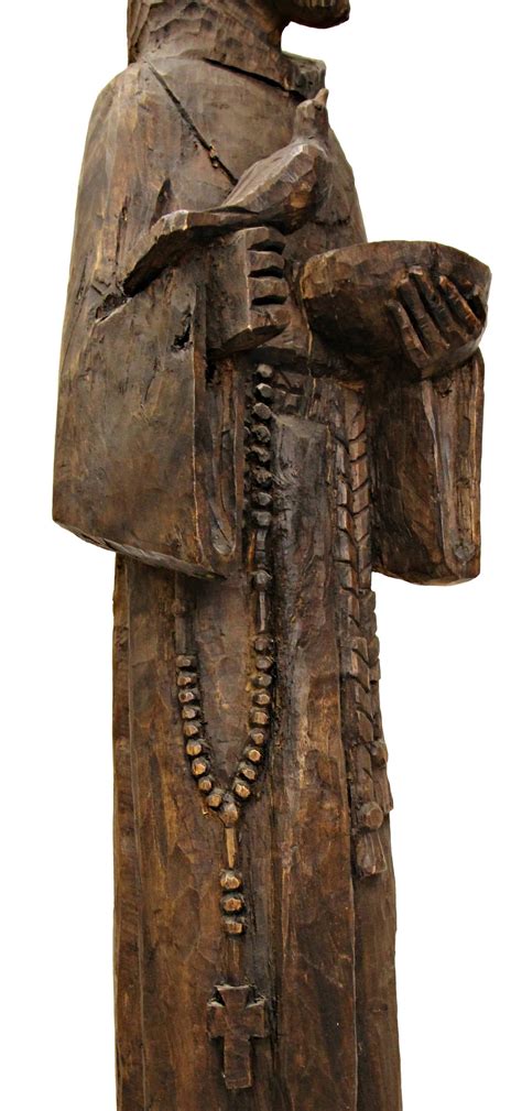 Antique Hand Carved Wood Folk Art Religious Sculpture At