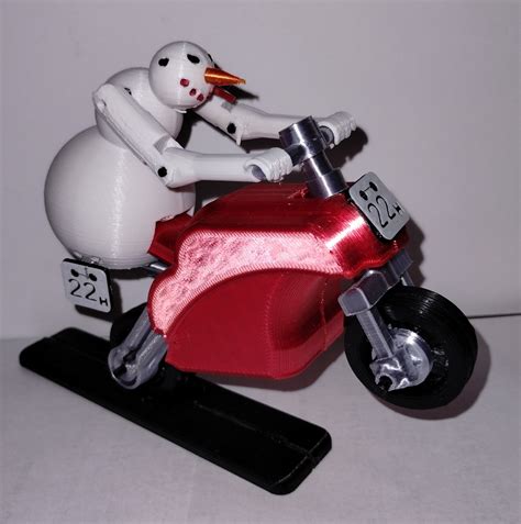 Snowman On An Illusion Of A Motorcycle By Larry Manson Download Free Stl Model