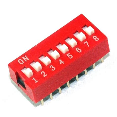 10pcs 8p 8 Position Dip Switch Side Style 254mm Pitch Through Hole Diy
