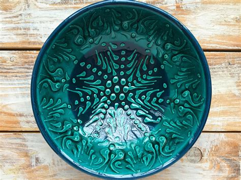 Green Bowl Pottery Bowl Green Plate Decorative Bowl Etsy