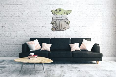 Baby Yoda Wood Sign Yoda Room Wall Decor Star Wars Hand Made Etsy