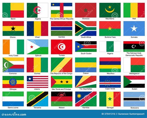 Todas As Bandeiras De Africa Ilustracao Do Vetor Bandeiras Do Mundo Images