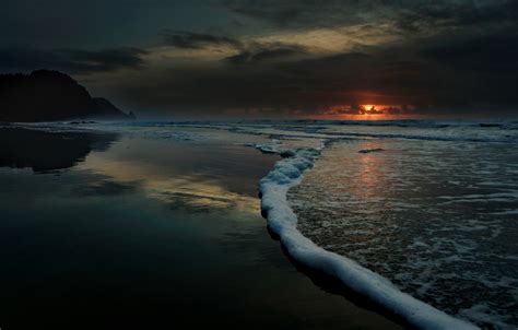 Wallpaper Sea Night Shore Images For Desktop Section пейзажи Download